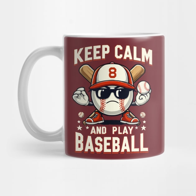 funny baseball ball keep calm and play baseball by WOLVES STORE